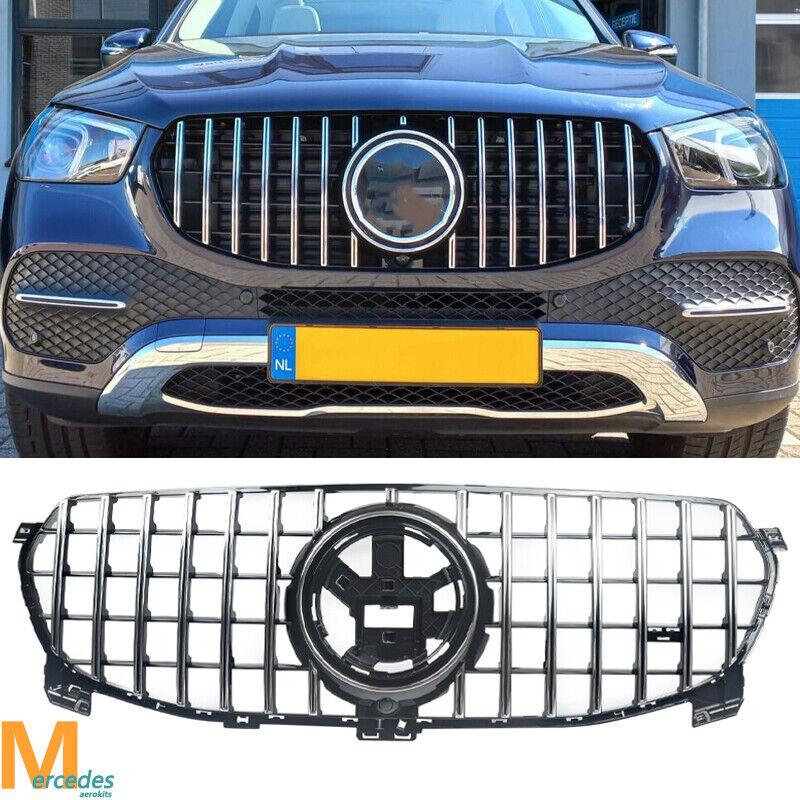GT Front Grille For Mercedes Benz W167 GLE-CLASS standard 2020-ON Chrome Sliver