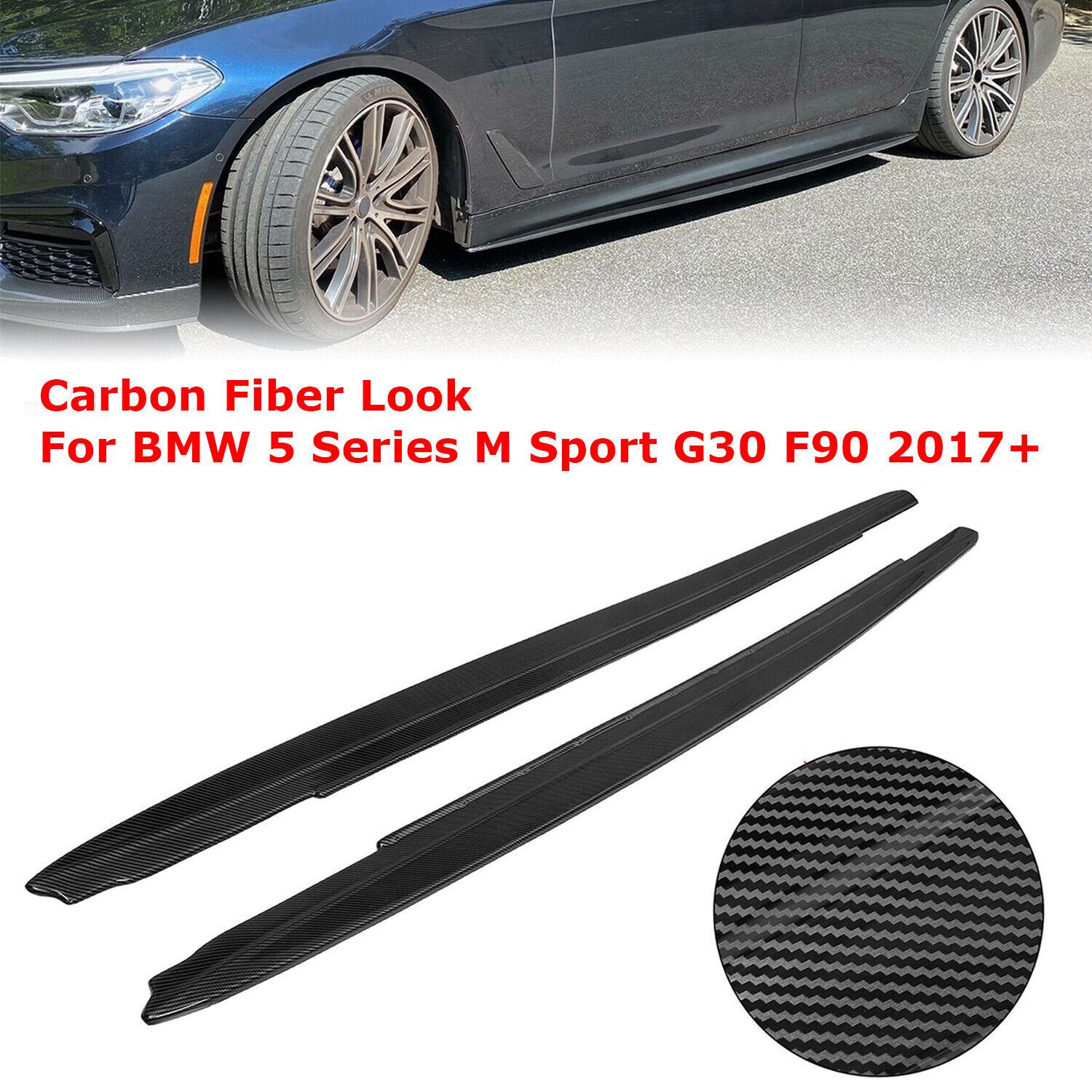 Carbon Fiber Color Side Skirts For BMW 5 Series G30 540i 550i F90 M5 Sedan 2017+