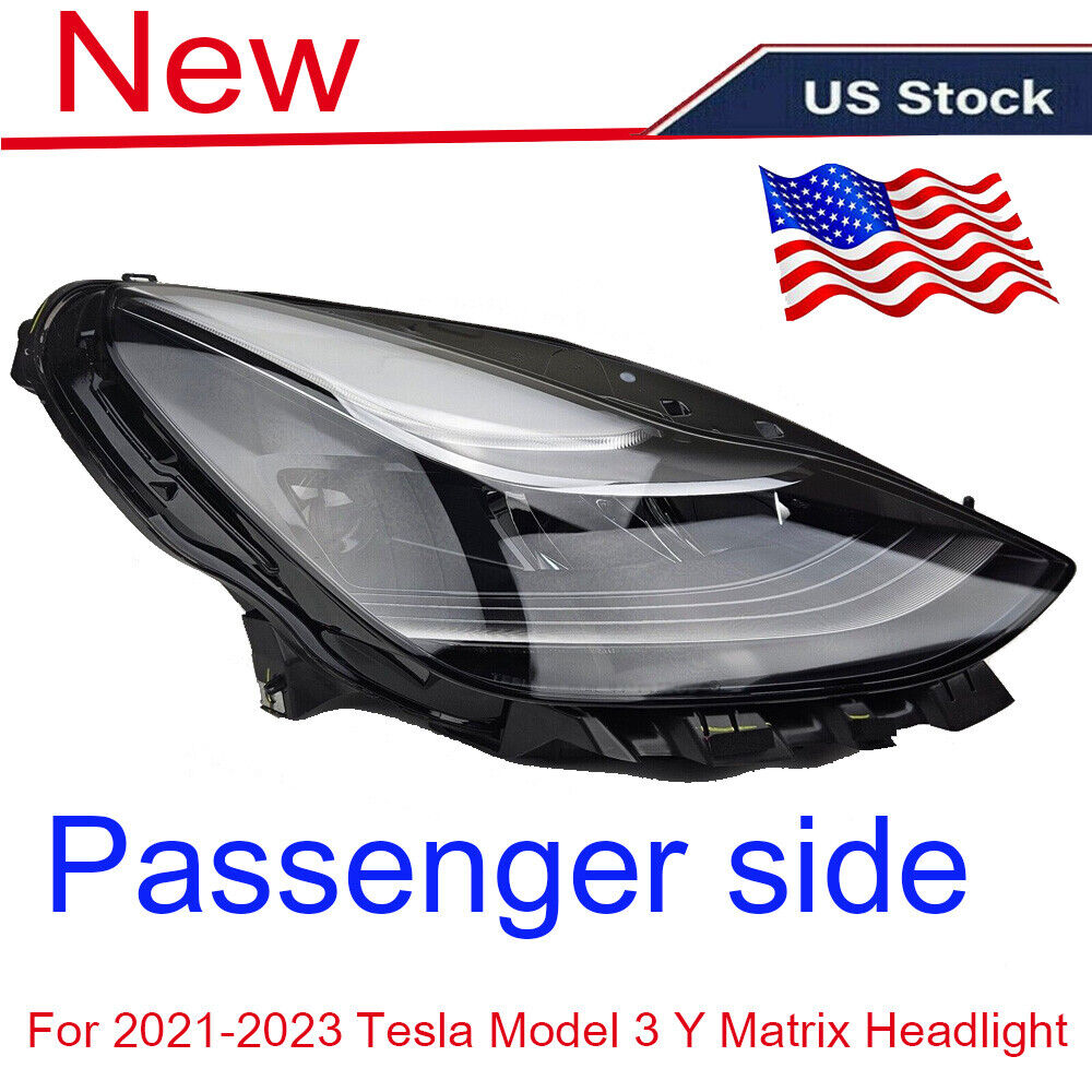 For 2021 2022 2023 Tesla Model 3 Y Passenger Side Matrix LED Headlight Lamp OEM