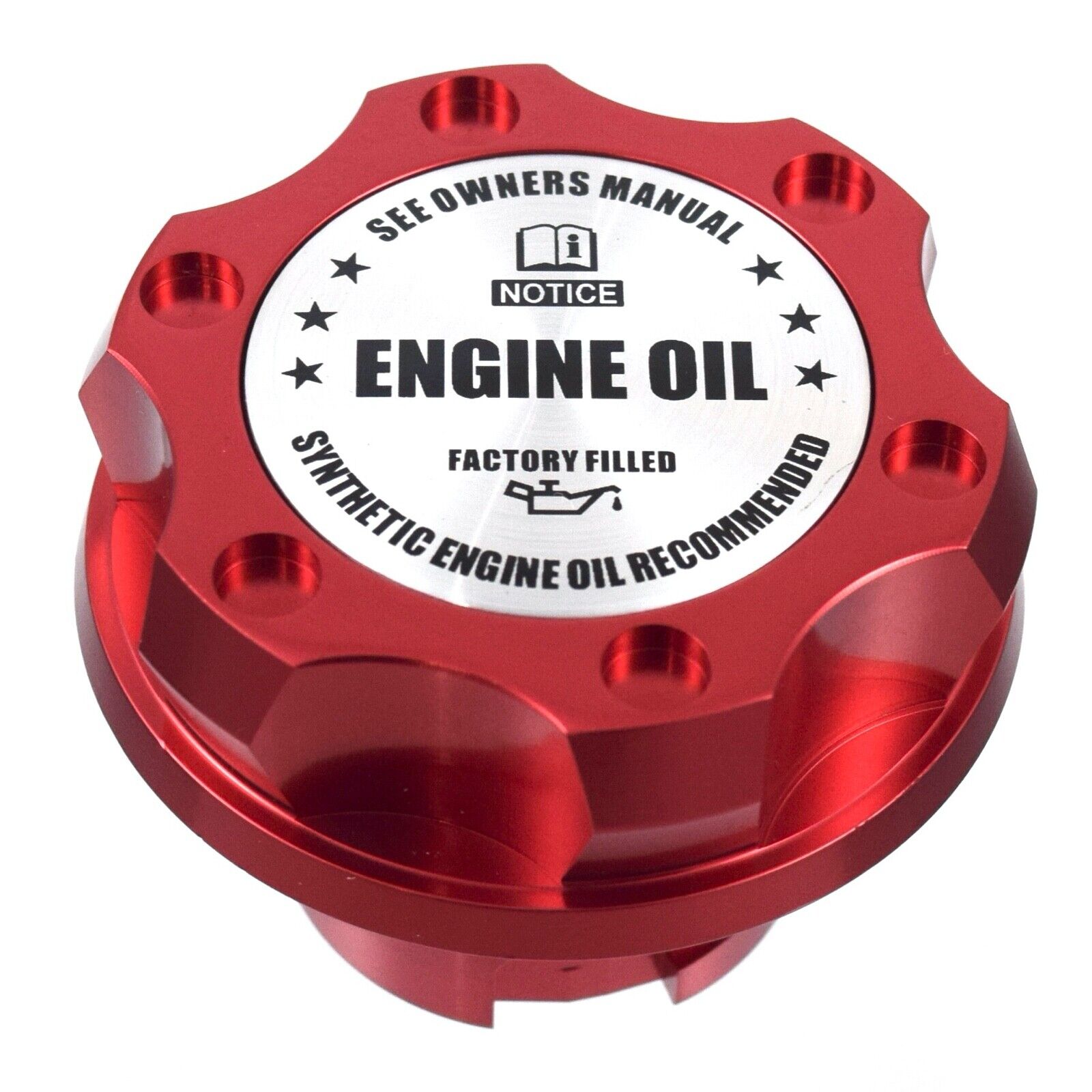 Red Billet Silver Engine Oil Anodized Oil Cap Filler Fits Silverado Sierra HD