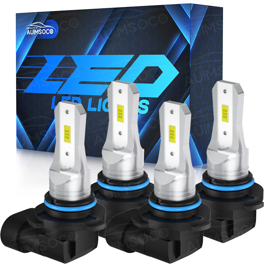 9005 9006 LED Headlights Bulbs CSP High Low Beam Kit Combo Super White Bright
