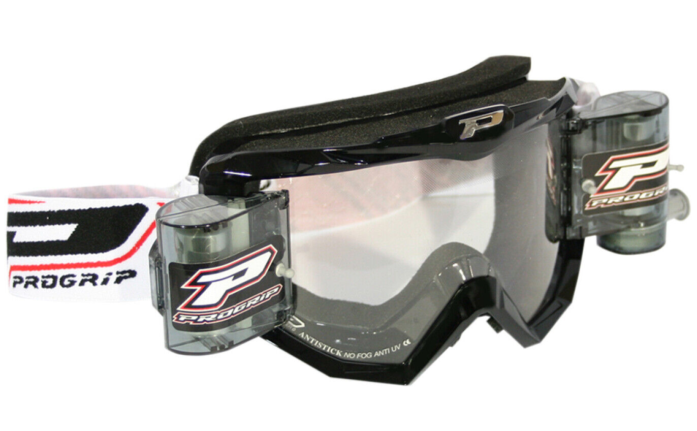 Pro Grip 3201 MX Goggle with Mounted Roll Off System Black