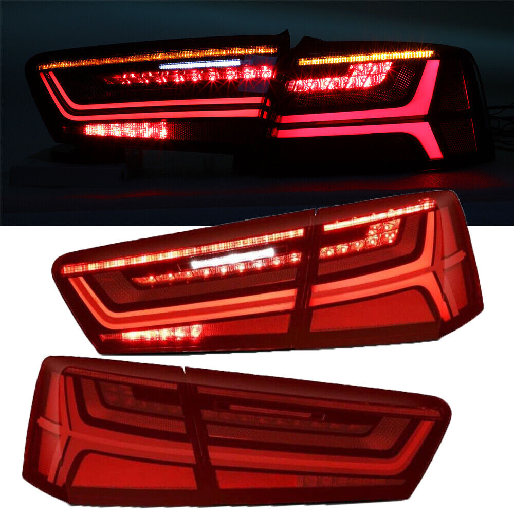 For 2016-2018 Audi A6 / S6 Sequential Turn Signal Ruby Red Tail Lights Assembly