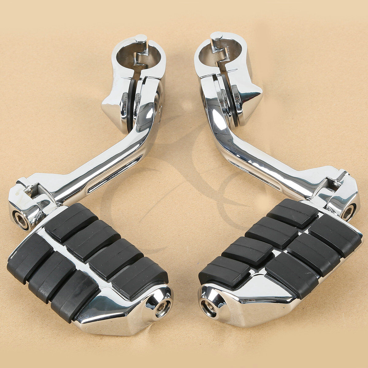 Chrome Long Highway Foot Pegs Fit For Harley Road King Street Glide 1-1/4\