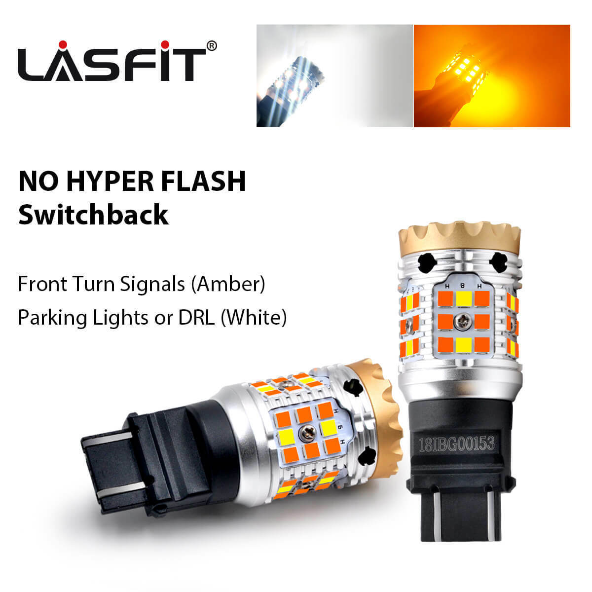 LASFIT LED Turn Signal Light Bulb Anti Hyper Flash 3156/3157/7440/7443/1156/1157