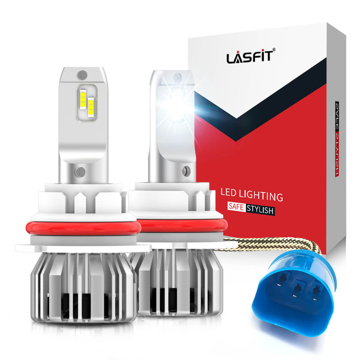 LASFIT 9007 HB5 LED Headlight Bulbs High Low Beam 6000K Super Bright 5000LM 50W