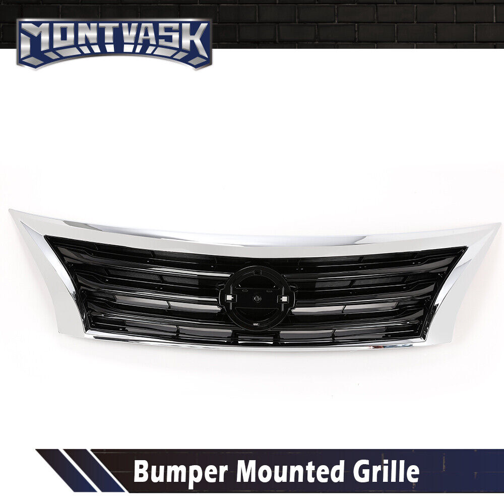 Front Bumper Grille Black Chrome Surrounding Fit For 2013-2015 Nissan Altima