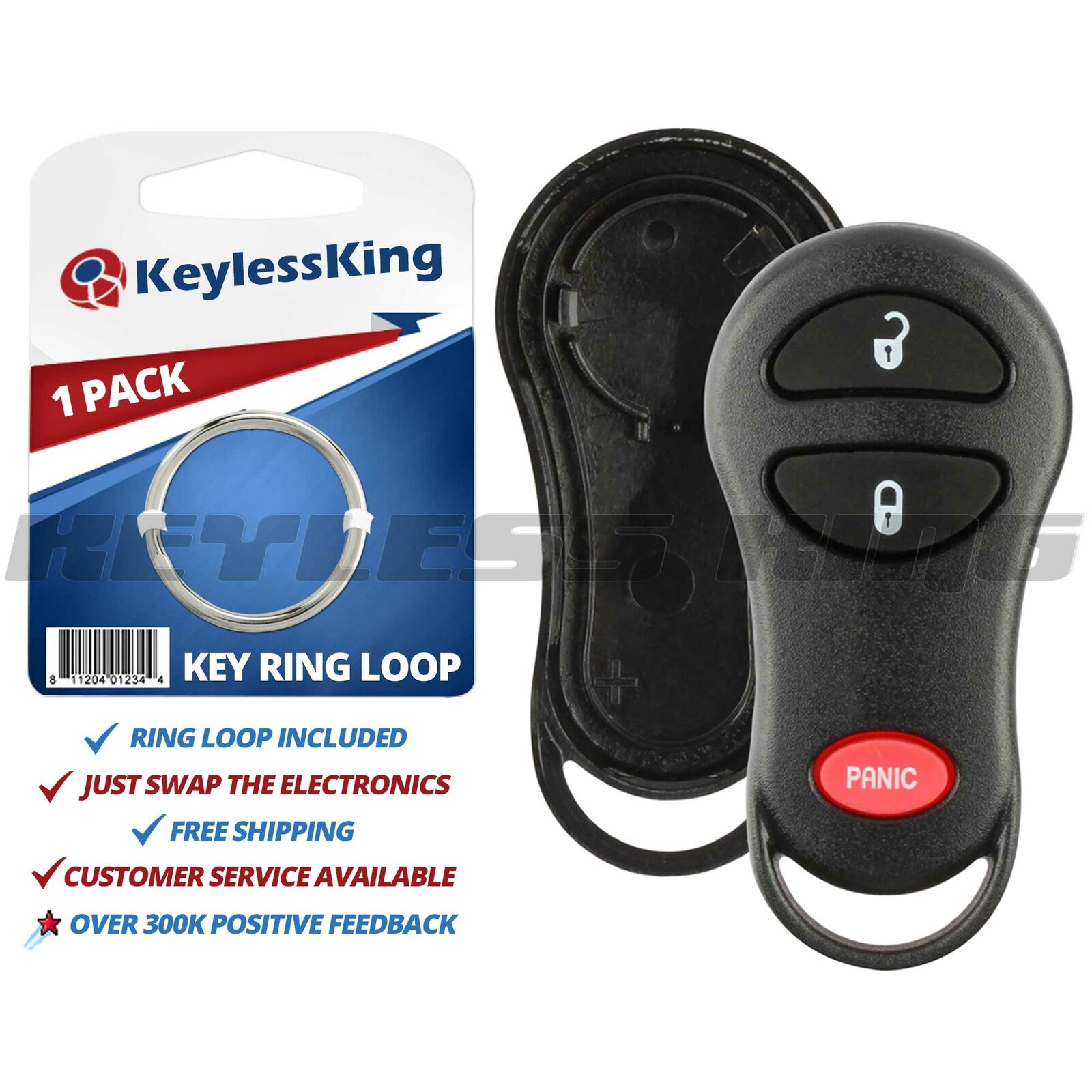 Remote Key Fob Shell Case for 1999 2000 2001 2002 2003 2004 Jeep Grand Cherokee