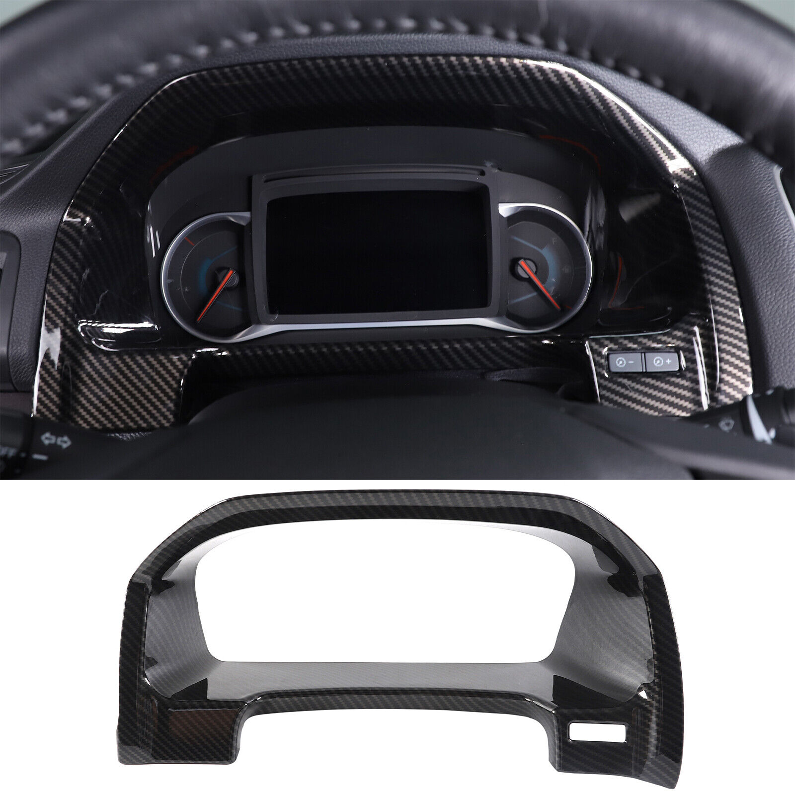 ABS Carbon Fiber Dashboard Instrument Frame Trim Cover For Honda Pilot 2016-2022