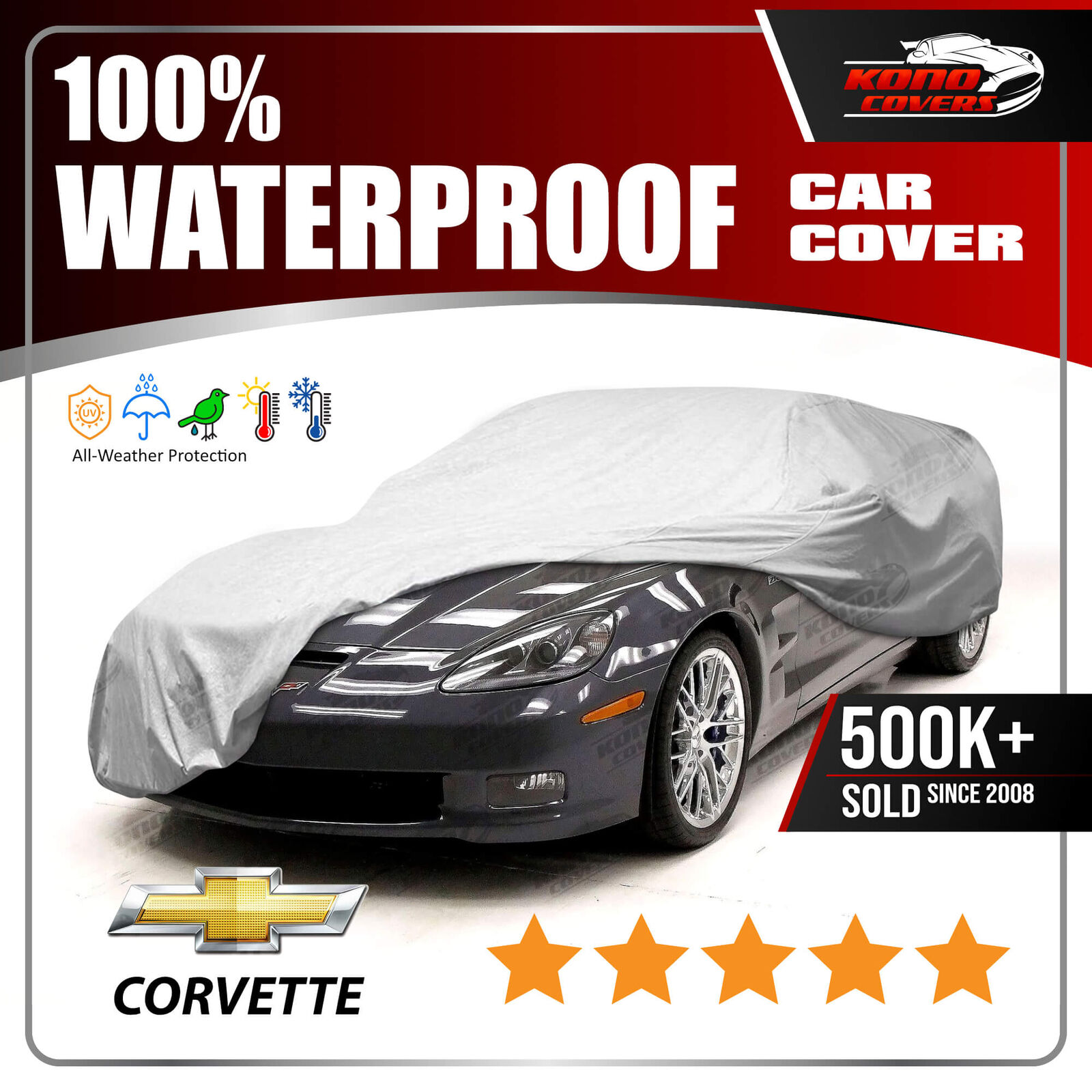 Chevrolet Corvette C6 6 Layer Waterproof Car Cover 2005 2006 2007 2008 2009