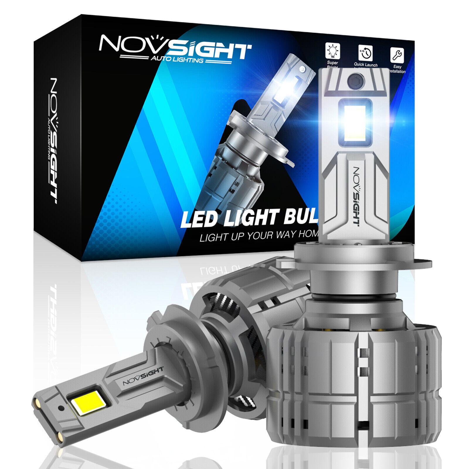 NOVSIGHT 9012 H11 H13 H4 H7 9006 9007 LED Headlight Bulbs High Low Beam 40000LM
