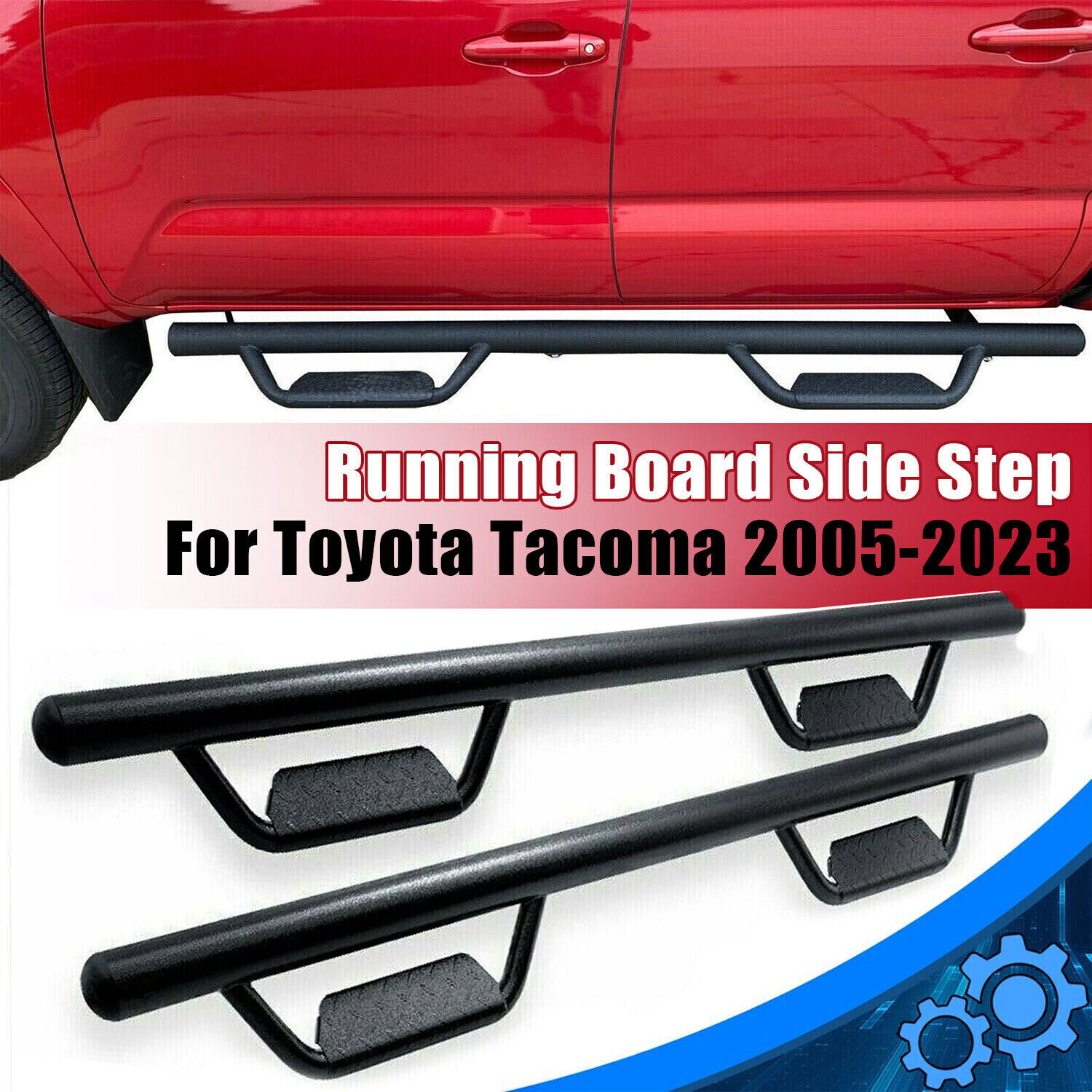 For Toyota Tacoma 2005-23 Double Cab Running Boards Side Bar Truck Step Nerf Bar