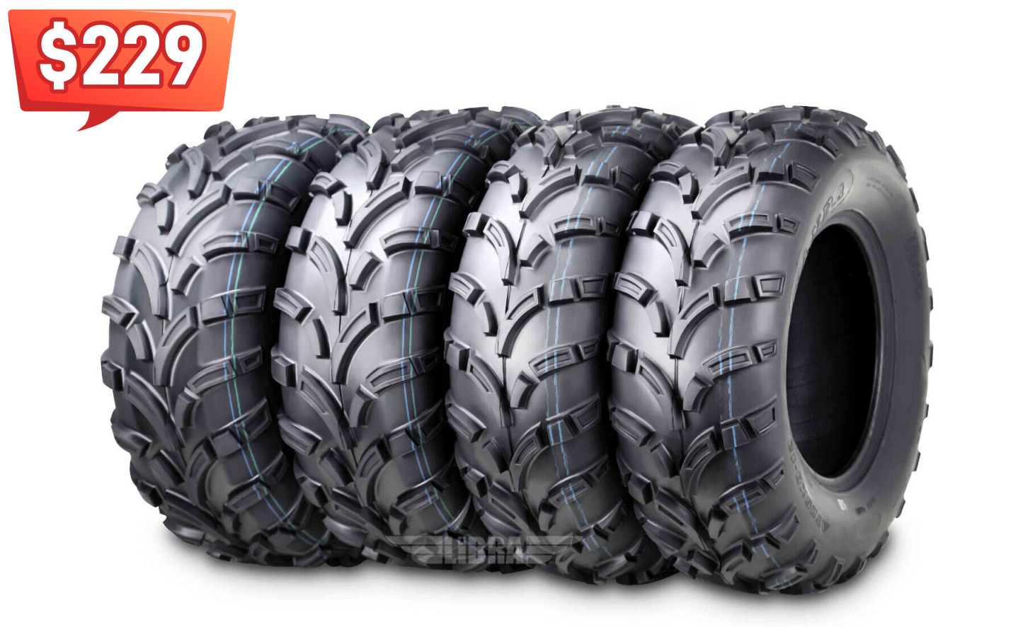 WANDA ATV Tires 25x8-12 25x8x12 Front 25x10-12 25x10x12 Rear 6PR Mud Tires [4PC]