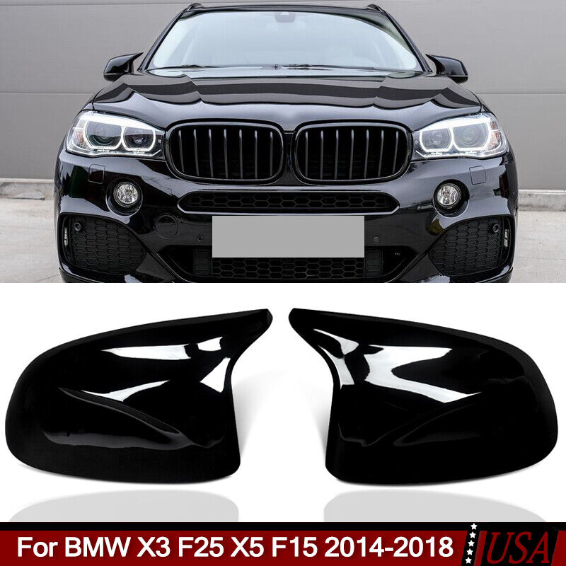 M Look Side Mirror Cover Caps Gloss Black For BMW X3 F25 X5 F15 X6 F16 2014-2018