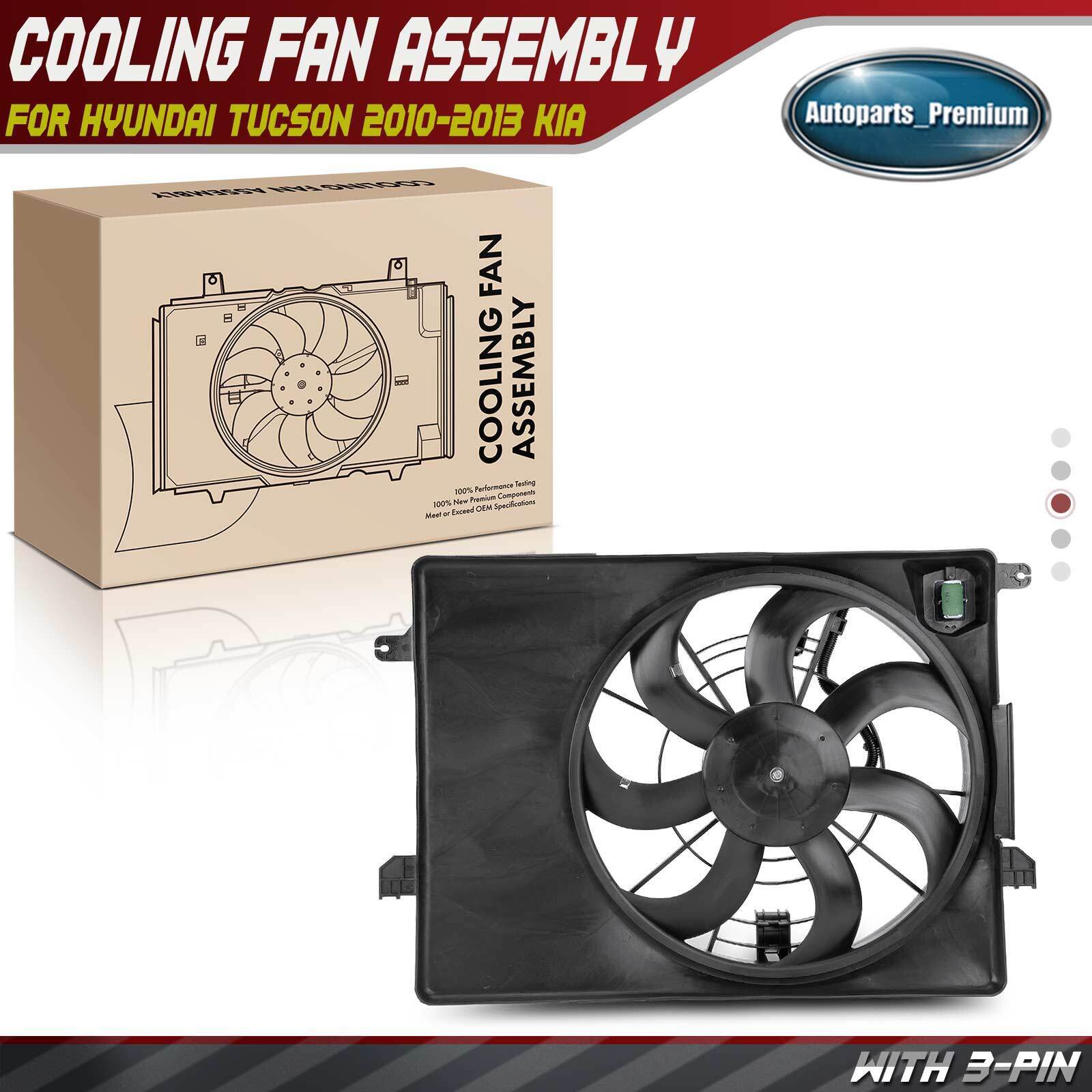 Engine Radiator Cooling Fan w/ Shroud Assembly for Hyundai Tucson 2010-2013 Kia