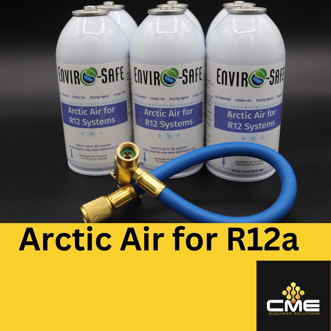 Envirosafe Arctic air for R12, Auto A/C, Refrigerant Support, 6 Can & Hose