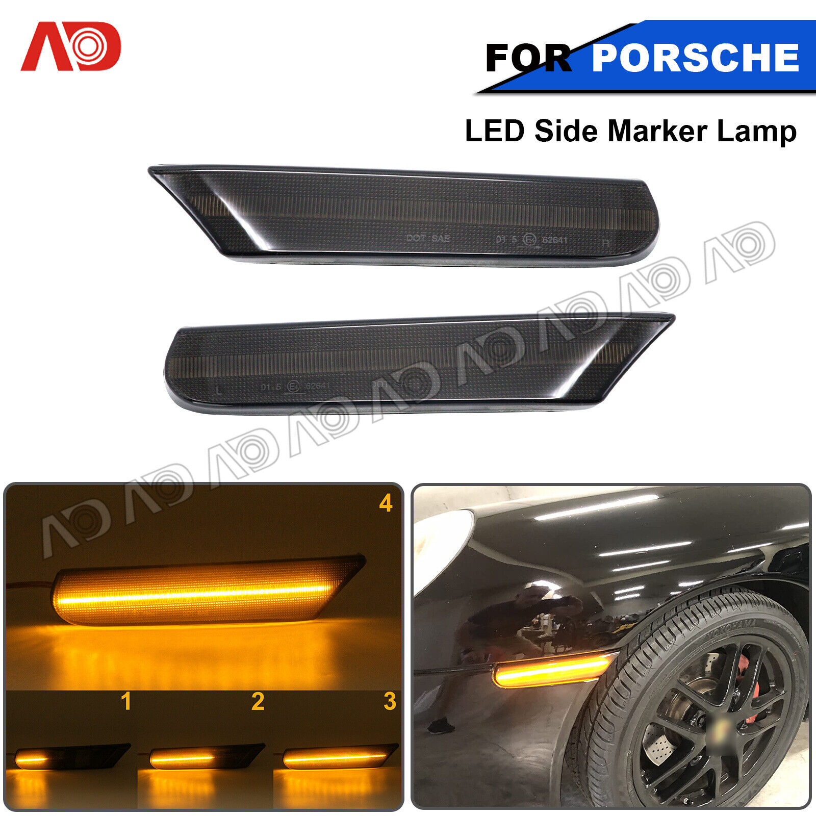 For 97-04 Porsche 911 996 Boxster 986 Sequential LED Side Marker Signal Light
