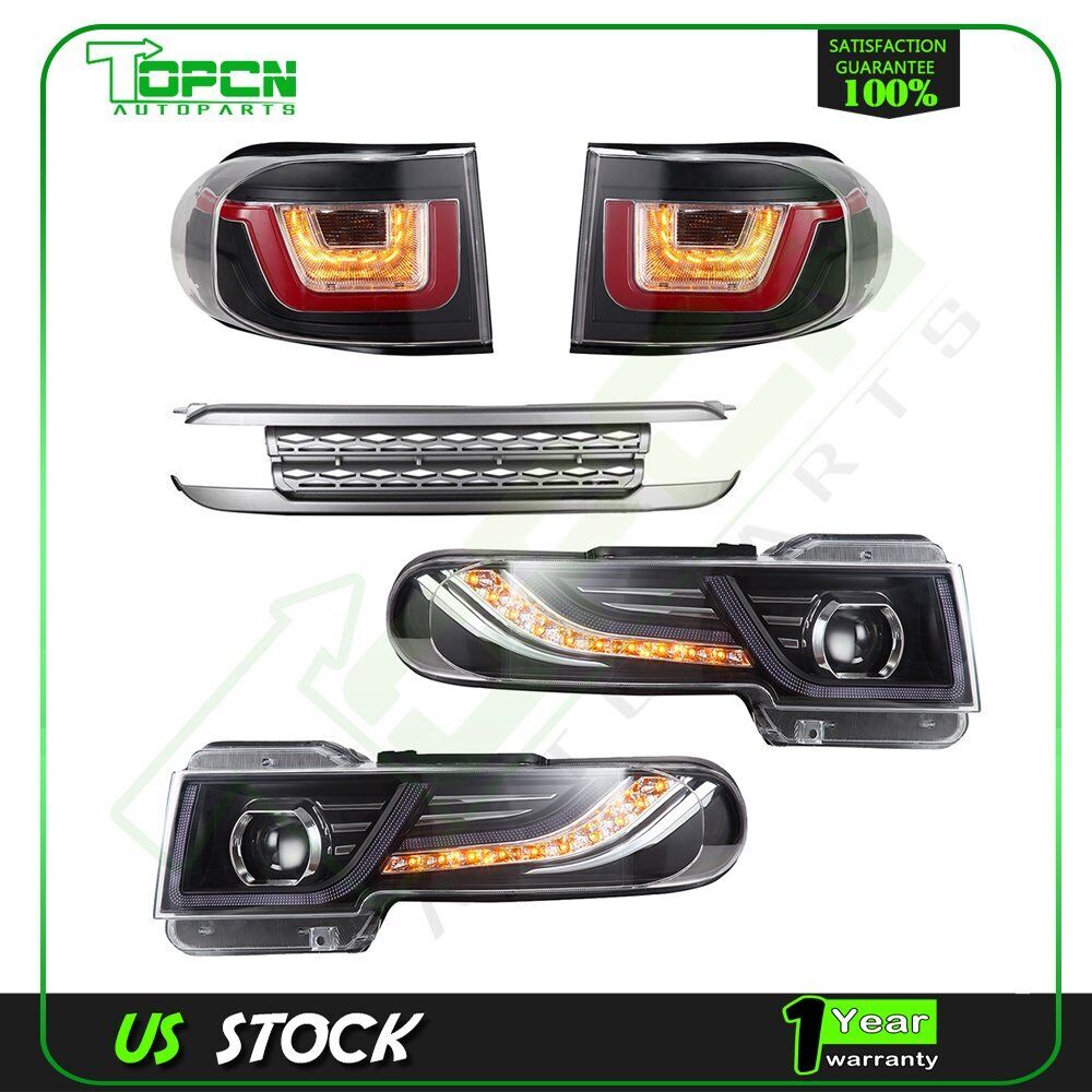 Fits 2007-2015 Toyota FJ Cruiser Headlights + Tail Lights Lamp With Grille