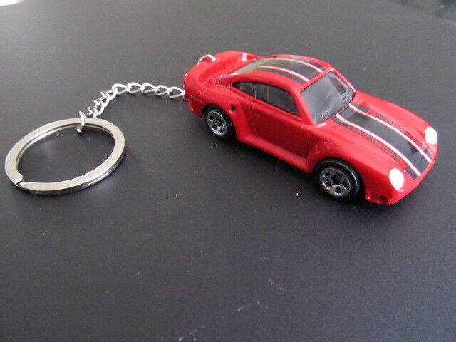 Custom Porsche 959 / 911 die cast key chain key ring / hang red sports car 