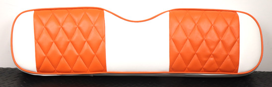 EZGO Seat Cover Diamond Stitched White Orange For 08-Up RXV Golf Cart, Set of 4