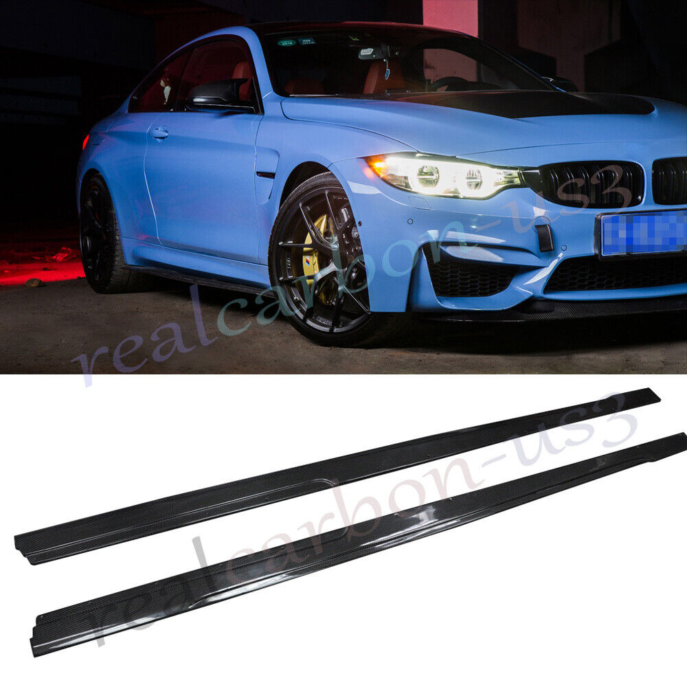 MTC Style For BMW F80 M3 F82 F83 M4 2015+ Carbon Fiber Side Skirt Extension Lip 