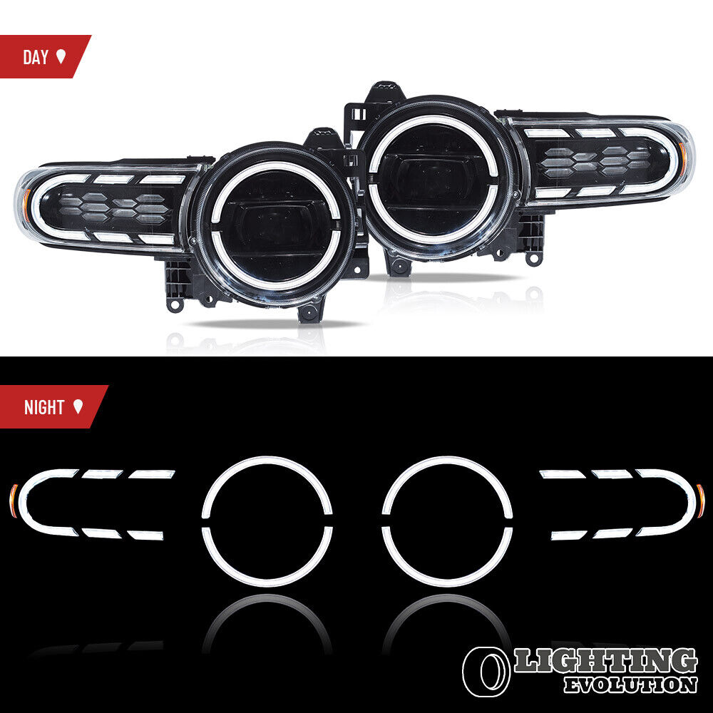 LED Projector Headlights For 07-15 Toyota FJ Cruiser Dynamic DRL Left+Right Side
