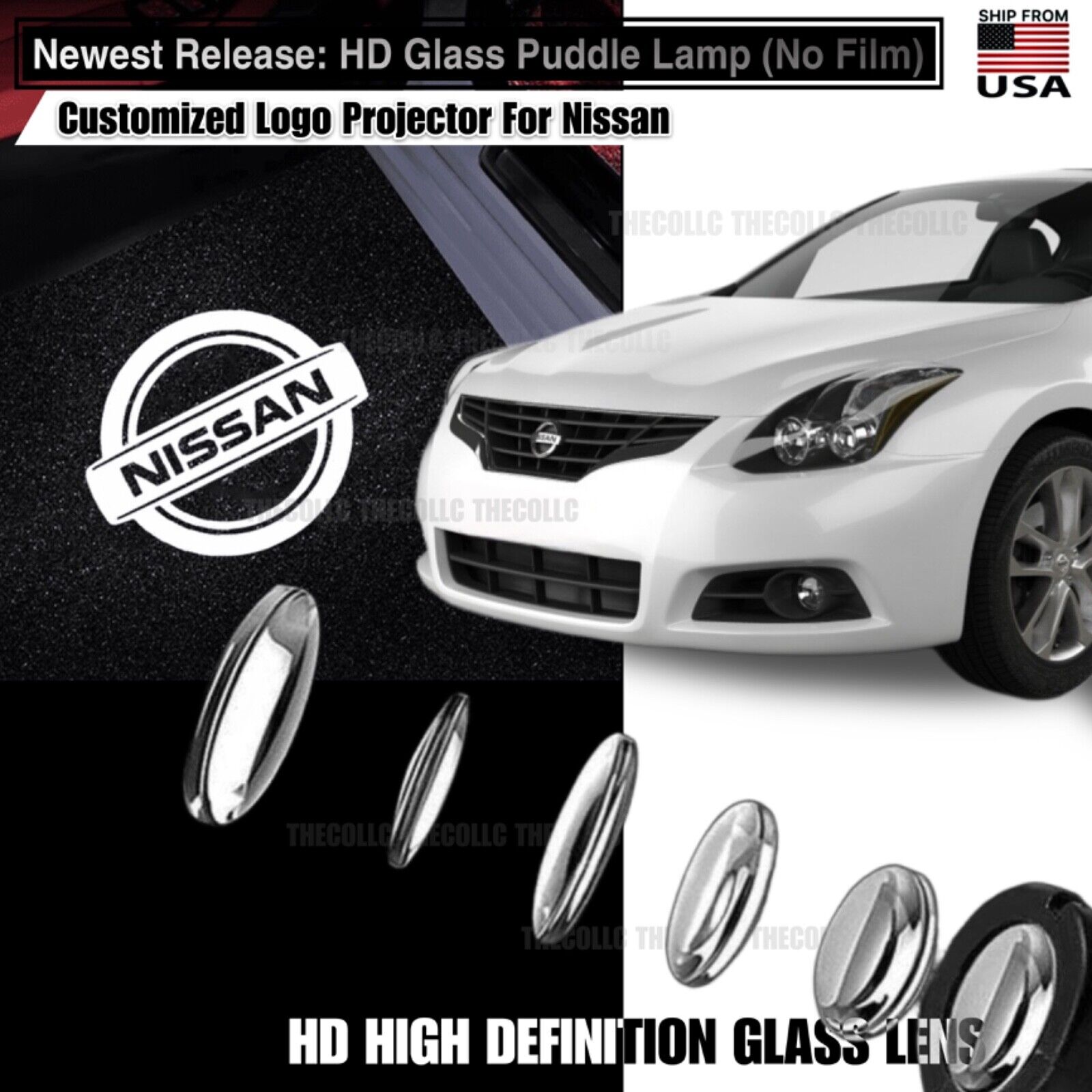 2 x Nissan Door Logo Puddle Light LED Laser Ghost Shadow Car Projector Welcome