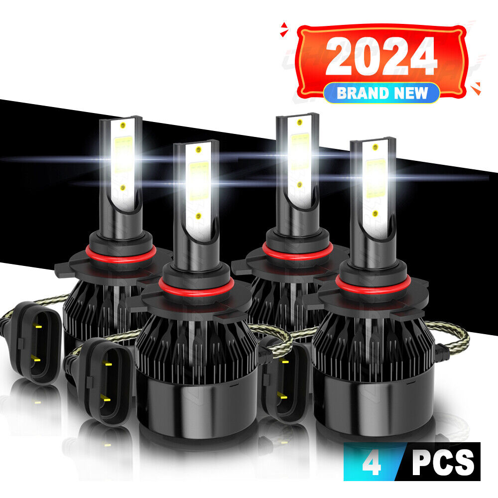 4PCS Luces Fuertes Para Auto Coche Luz Carro Bulbs 9005+9006 LED SUPER blanco