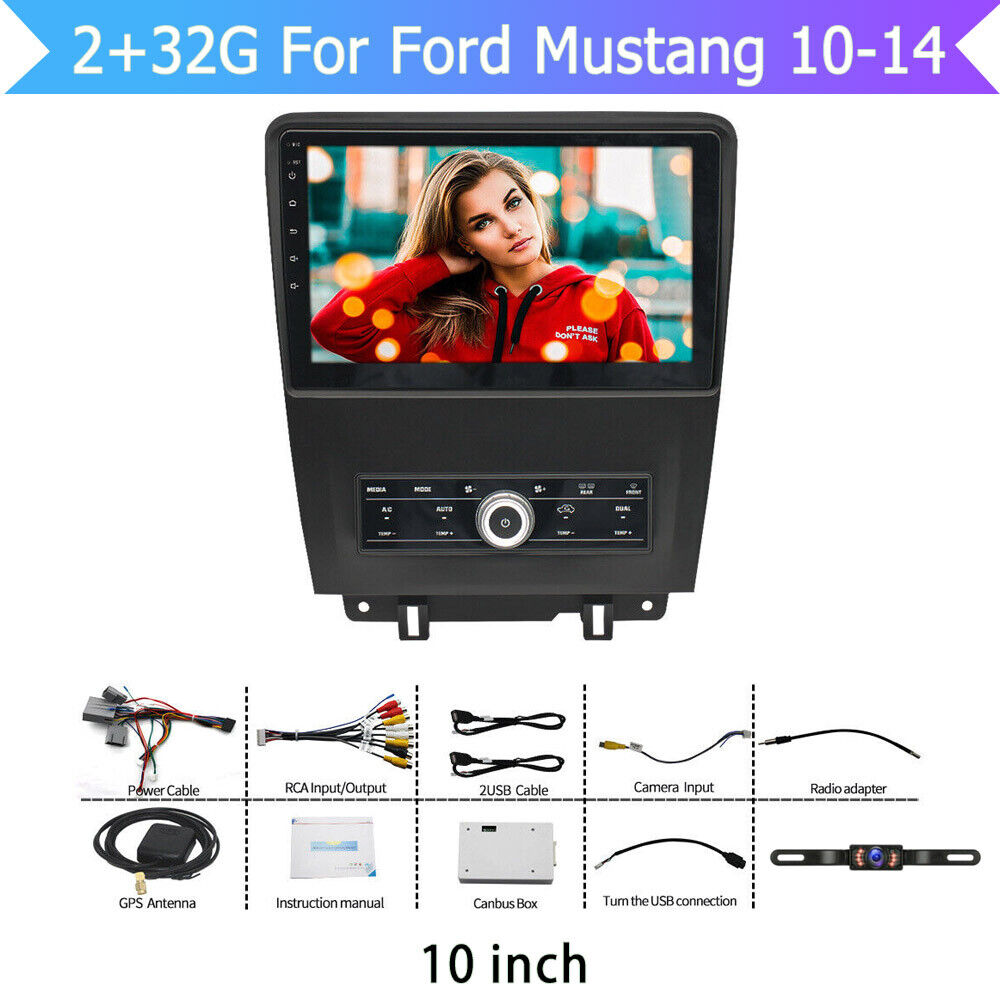 For 2010-2014 Ford Mustang Stereo Radio 10'' Android 11 Head Unit GPS Player USA