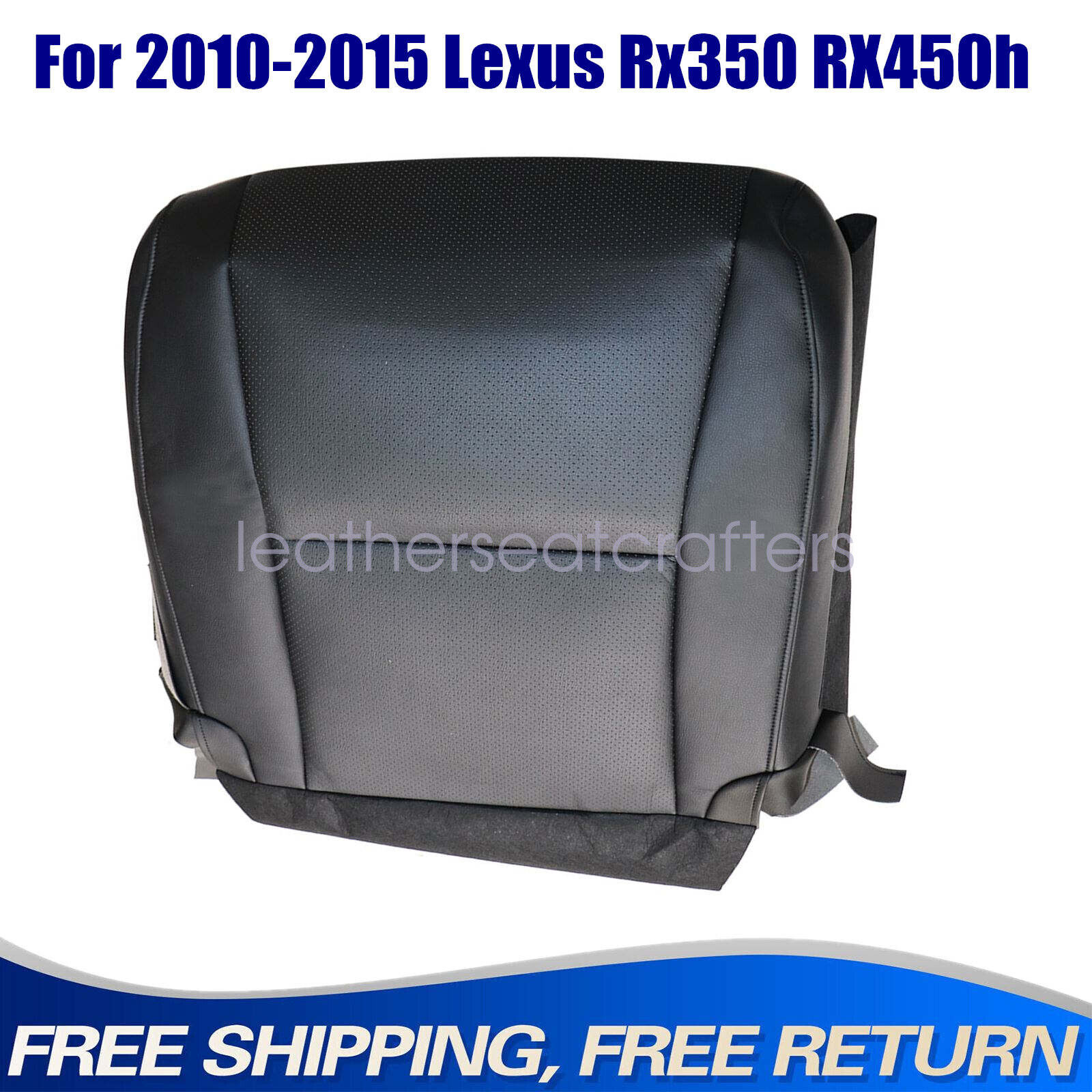 Fits 2010-2015 Lexus RX350 RX450H Driver Bottom Perforated Leather Cover Black