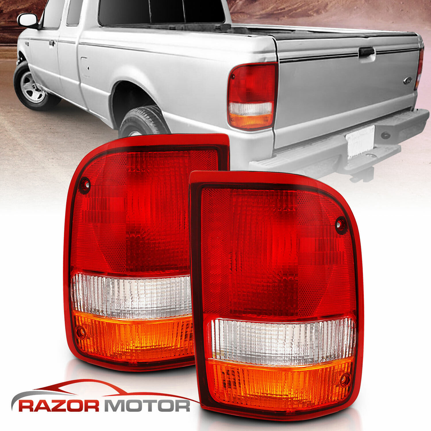 For 1993-1997 Ford Ranger Tail Lights Rear Brake Lamps Set Left Right