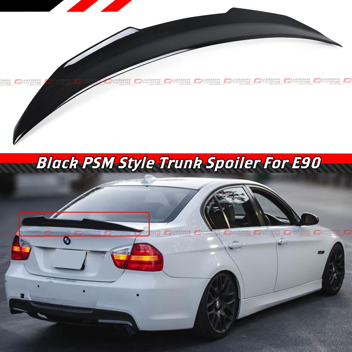 FOR 2006-11 BMW E90 3 SERIES M3 SEDAN PSM STYLE GLOSSY BLACK TRUNK SPOILER WING