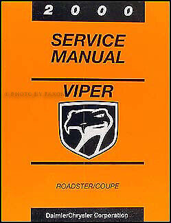 2000 Dodge Viper Shop Manual Coupe and Roadster Repair Service Book Original OEM