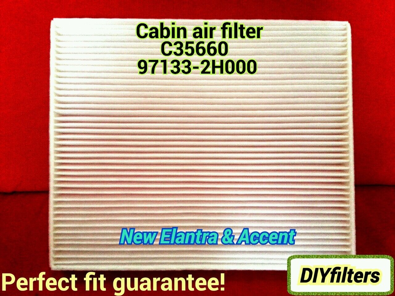 C35660 Elantra 2007-2016 & Accent 2011 AC CABIN AIR FILTER CF10728 PHB5660