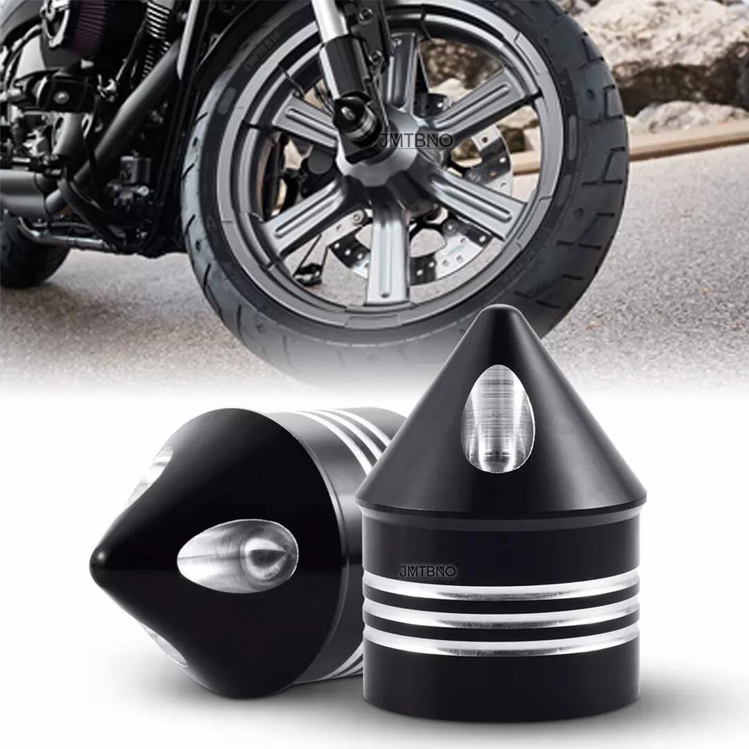 CNC Chrome Front Axle Nut Cover Cap For Harley Touring Street Glide Dyna Softail