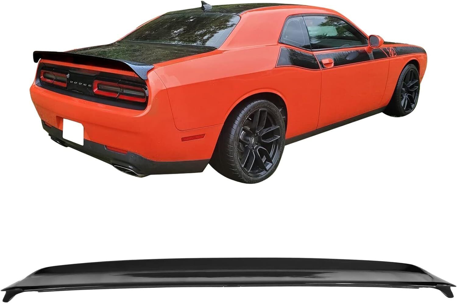 Rear Spoiler w/Camera Hole Fits For 2008-2022 Dodge Challenger Hellcat Redeye