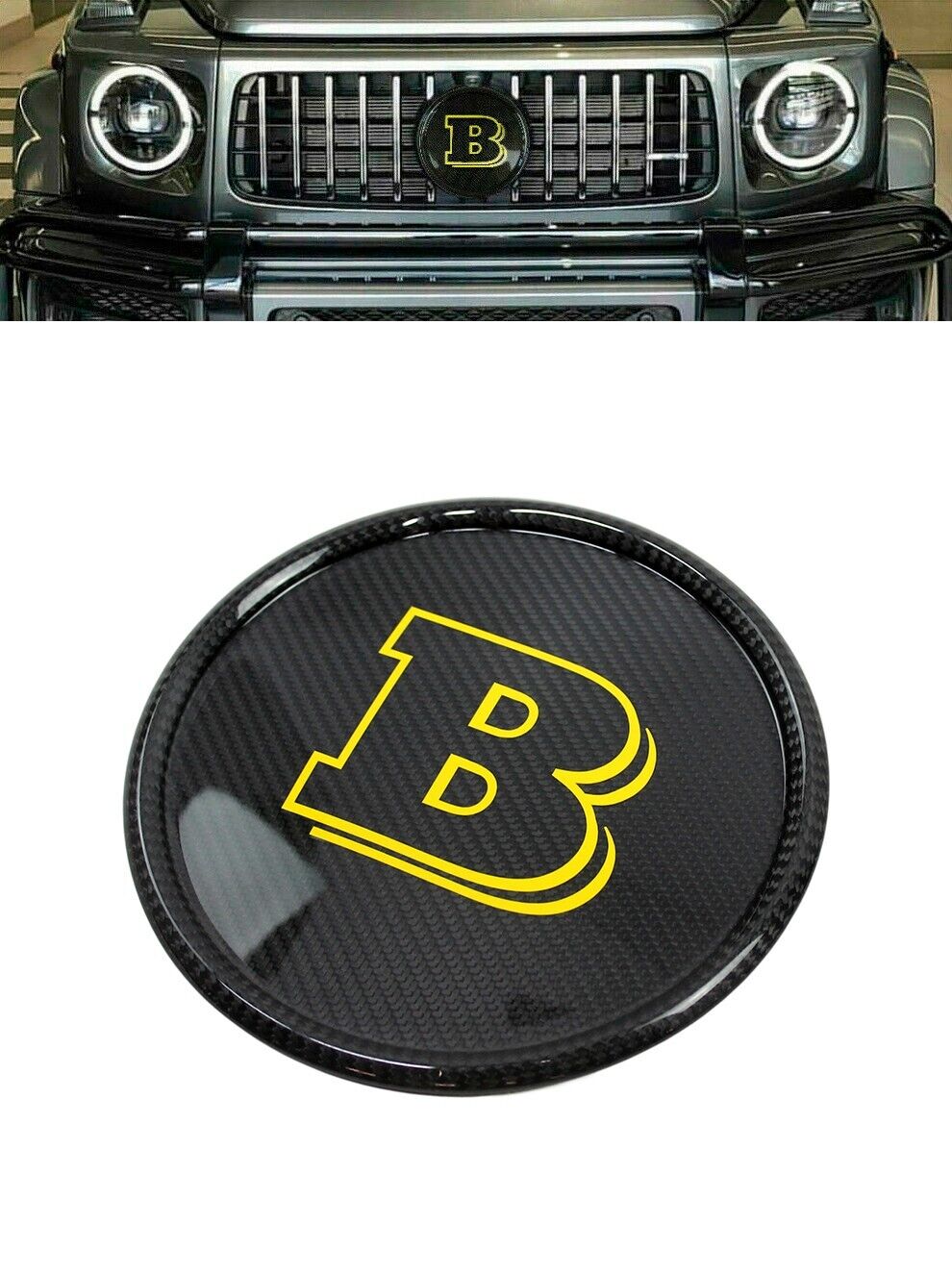 G Wagon Carbon Fiber Badge Grille Emblem Brabus Style fits W463A W464 2019+
