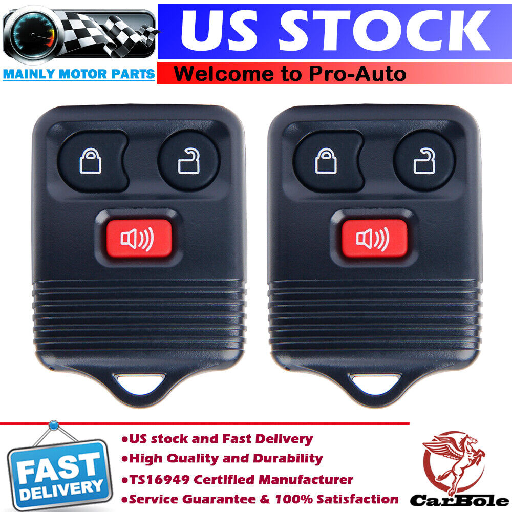 2 Remote Car Key Fob For Ford F-150 1999 2000 2001 2002 2003 2004 2005 2006 2007