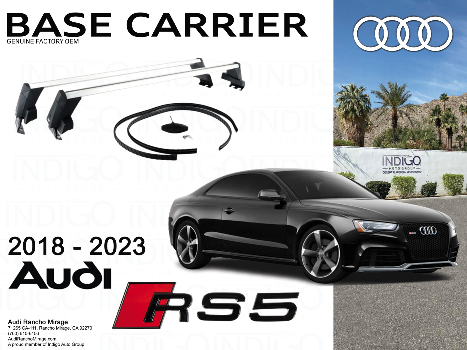 2018-2023 AUDI RS5 Genuine Base Carrier Bars FACTORY OEM RS5-8W6-071-126