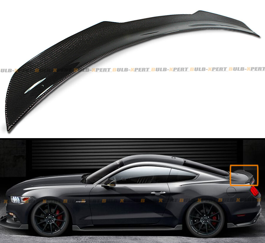 For 2015-2023 Ford Mustang GT H Style Carbon Fiber Rear Trunk Spoiler Wing Lid