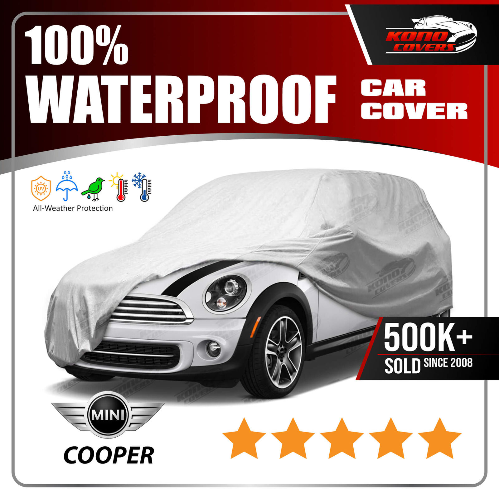 Mini Cooper 6 Layer Car Cover Fitted In Out door Water Proof Rain Snow Sun Dust