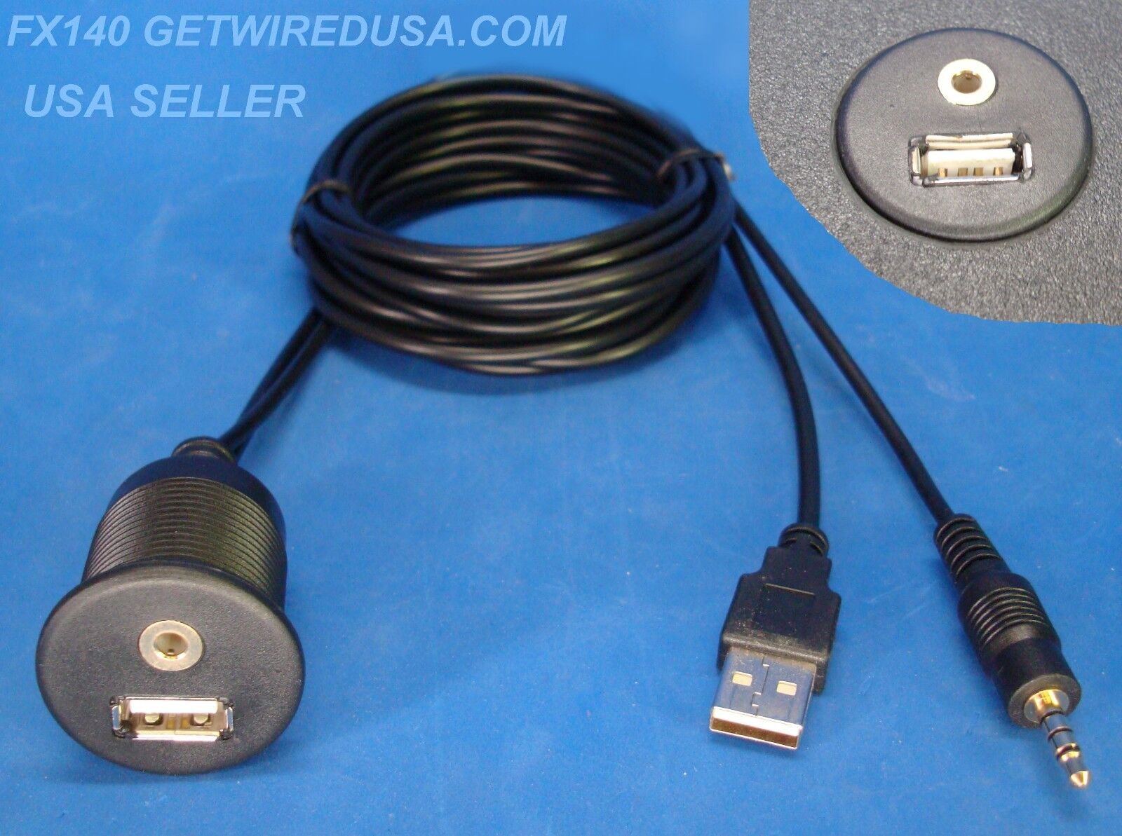 us seller DASH FLUSH MOUNT AUX USB 3.5MM 1/8\