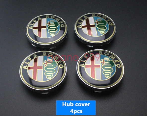4pcs 60mm Alfa Romeo Gold Wheel Center Caps Hubcaps Rim Caps Emblems Badges Logo