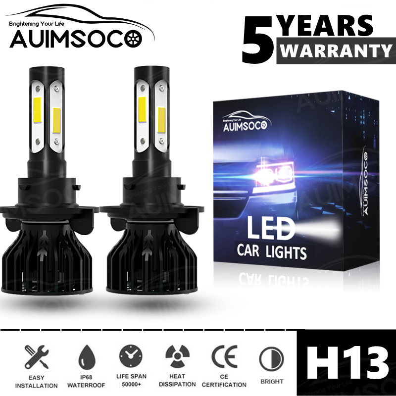 H13 9008 LED Headlight Bulbs Kit 10000W 1000000LM Hi/Lo Beam Super Bright White