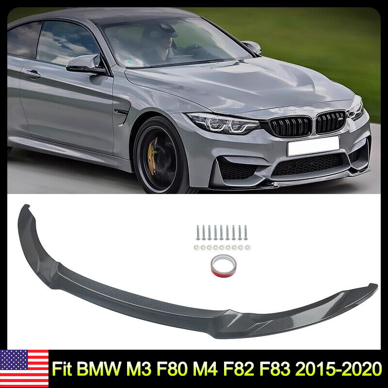 Carbon Fiber Look ABS Front Bumper Splitter Fit BMW F80 F82 F83 M4 M3 2015-2020