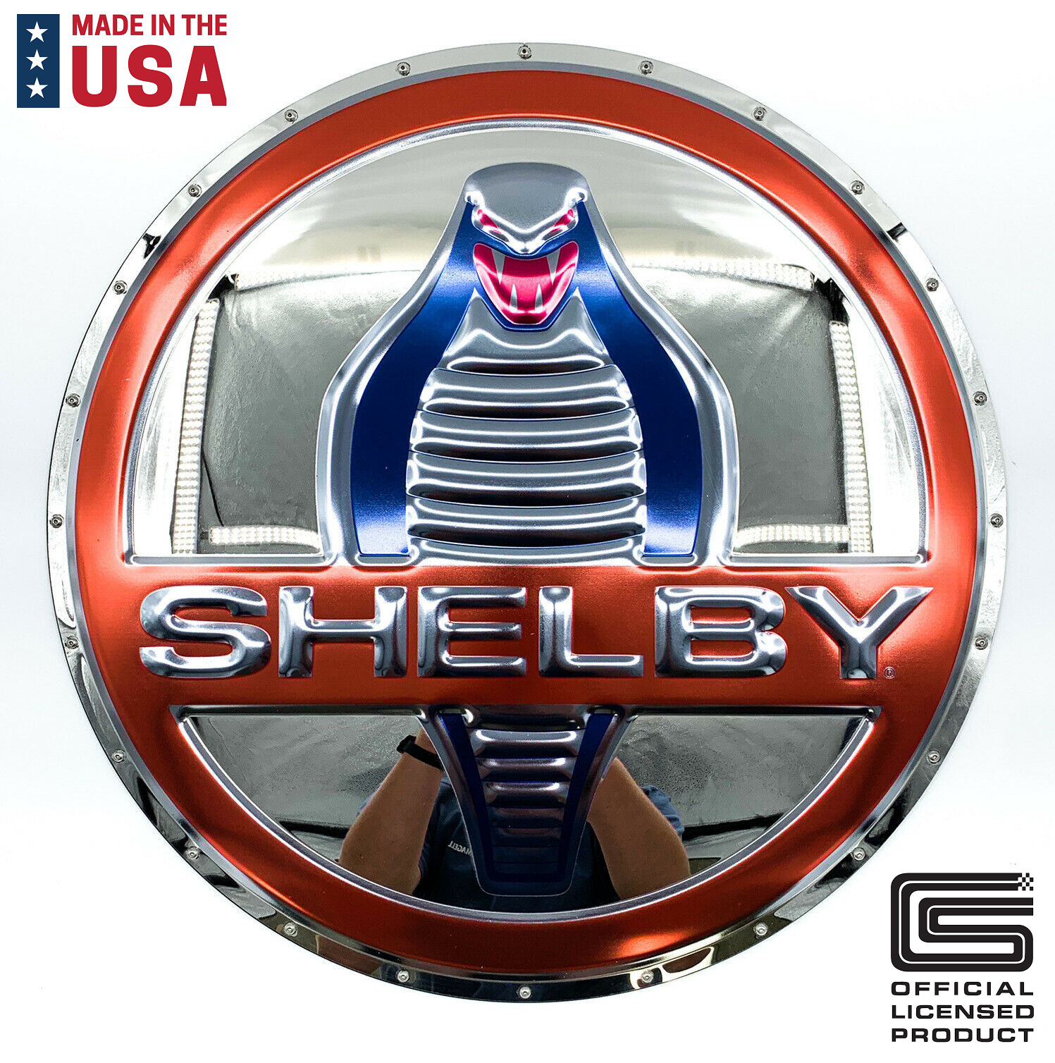 Classic Shelby Cobra Badge Emblem Logo Metal Sign - Licensed (22-1/2