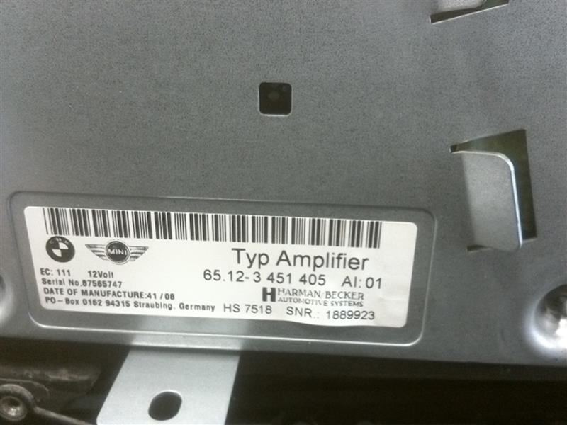Audio Equipment Radio Amplifier HT Fits 07-09 MINI COOPER 696748