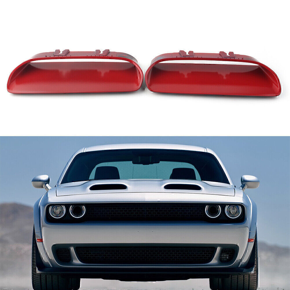 1 Pair Red ABS New Hood Bezels Left & Right For Dodge Challenger Redeye 2019-20