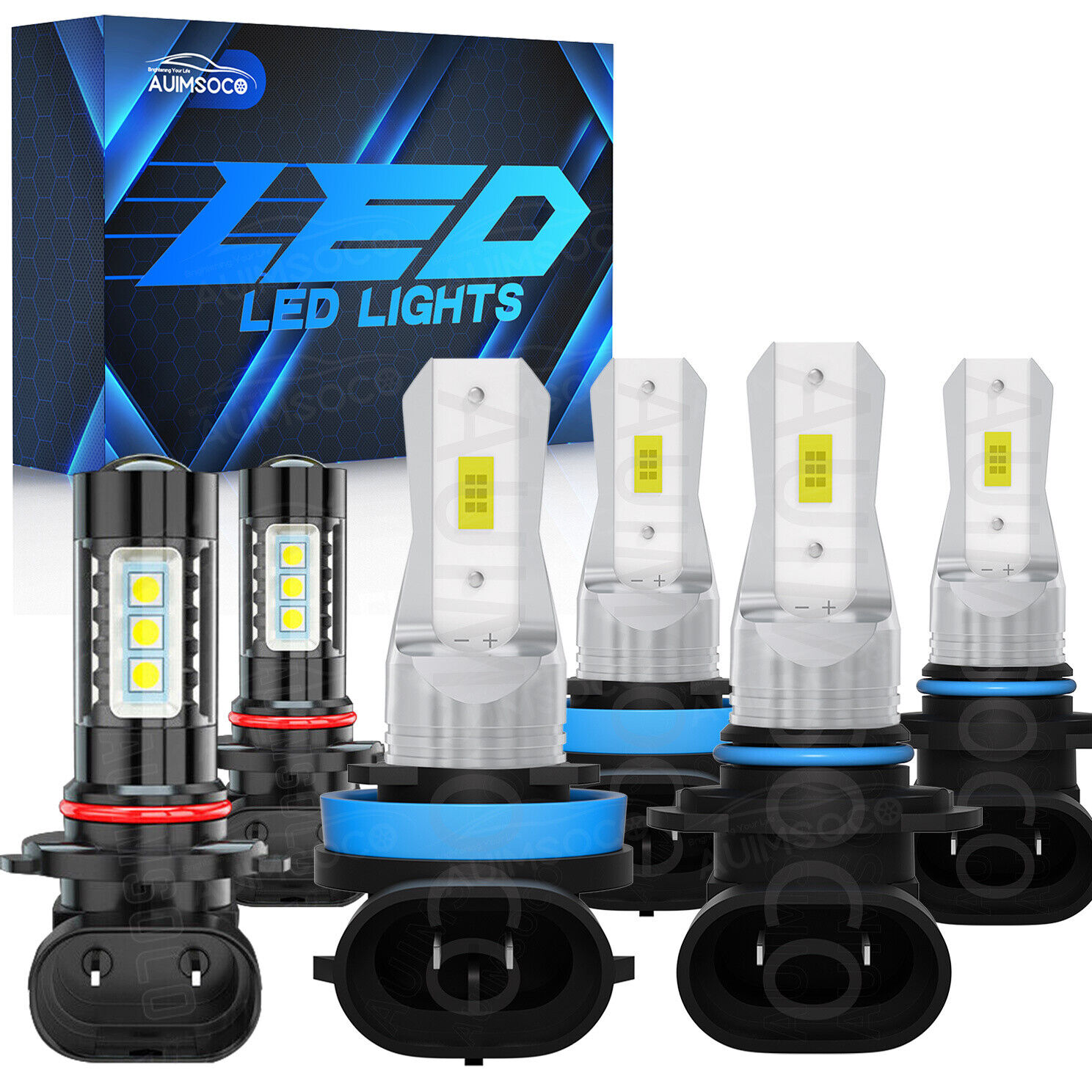 For 2014-2019 Toyota Highlander LED Bulbs Conversion Headlight Hi/Lo Fog Lamp 6X