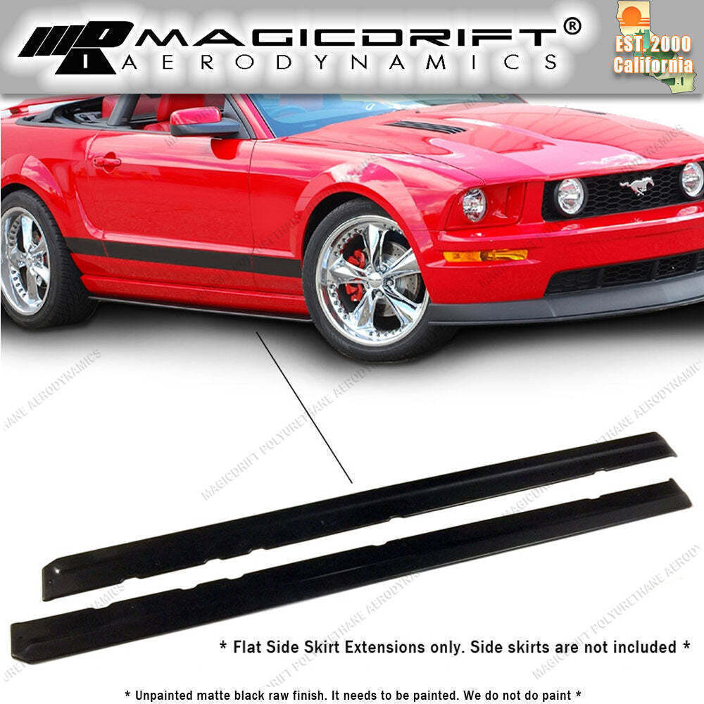 05-14 Ford Mustang V6 V8 GT MDP Style Side Skirt Rocker Extensions Splitters Lip